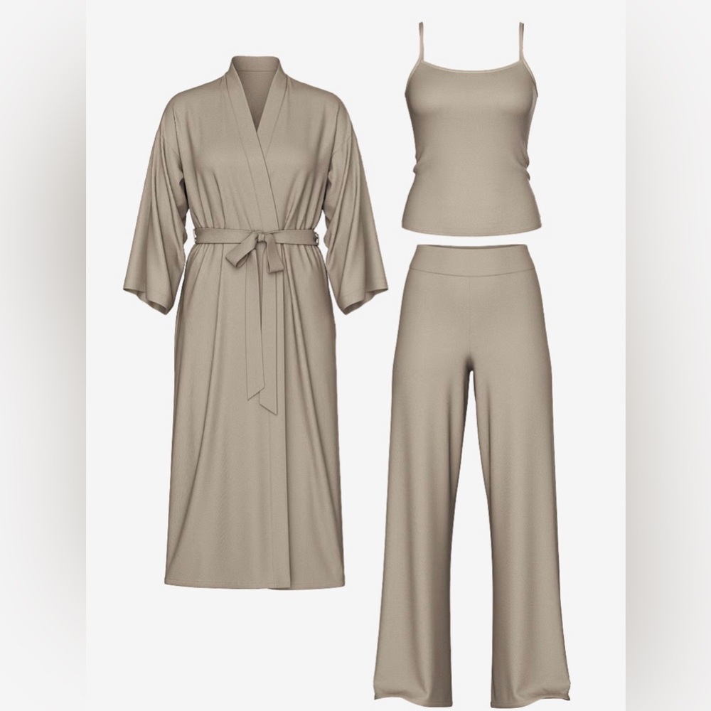 NWT Victoria’s Secret Modal 3 piece pajama set. Turtle Dove color not black.